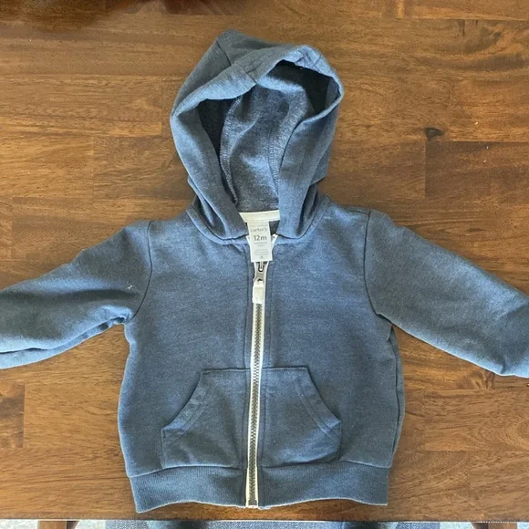 Lot of 3 baby boys outerwear 6-12 mo - fleece jacket, puffer coat with hood - Picture 5 of 5